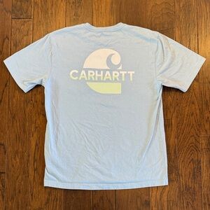 Carhartt Sky Blue Short Sleeve Loose Fit Pocket Tee sz M